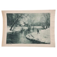 Vintage 20th Century Engraving by G. Maroniez – "Par Temps de Neige" - 2Y564