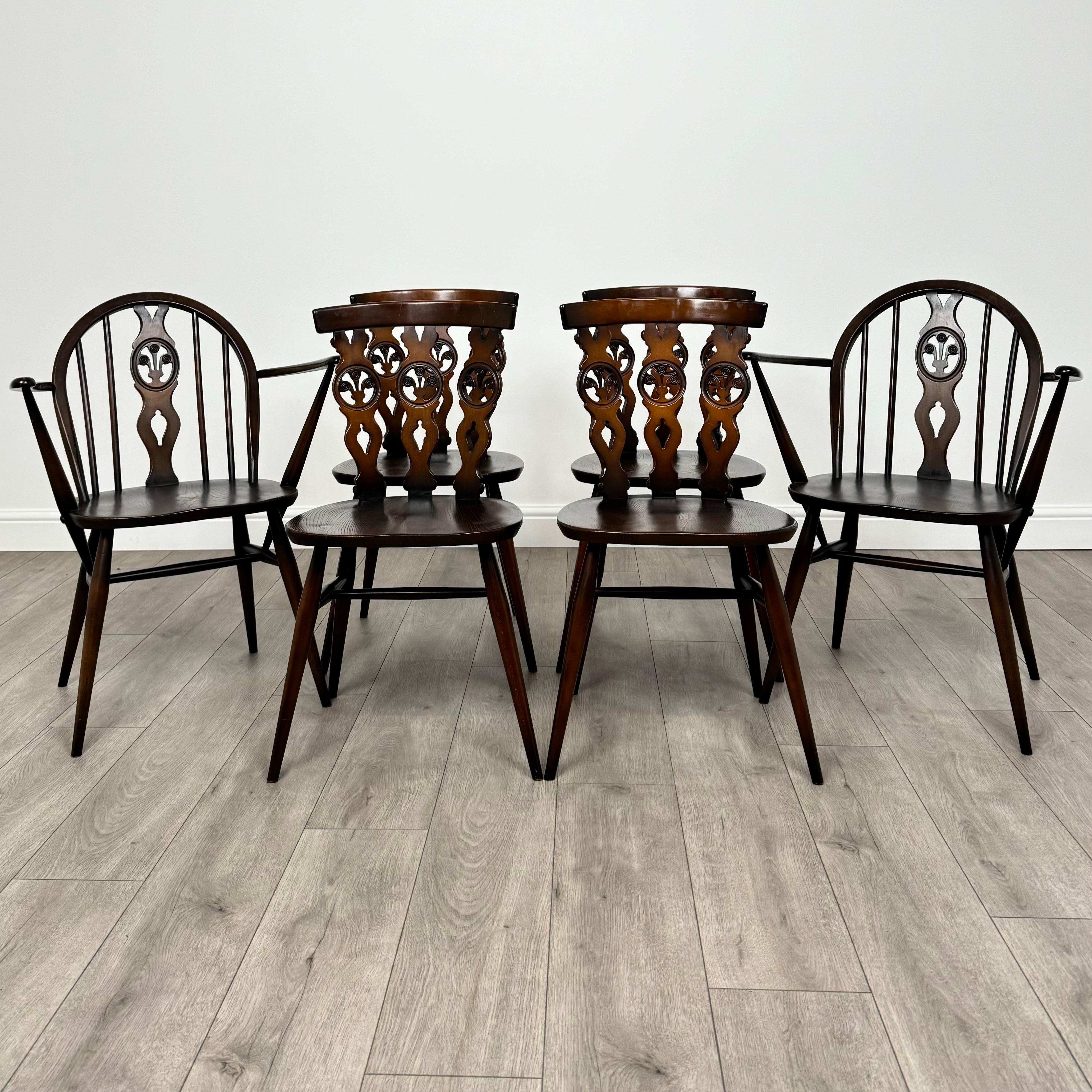 Vintage 20th Century Ercol Dining Table With 6 Dining Chair's ( REF AF-3613 ) en vente 5