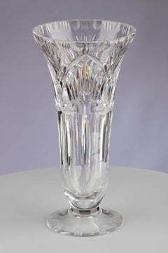 Vintage 20th Century European Crystal Glass Flower Floral Vase