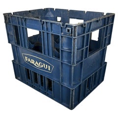 Vintage 20th-Century Faragui Bottle Crate - Decorative French Design - 2Y546