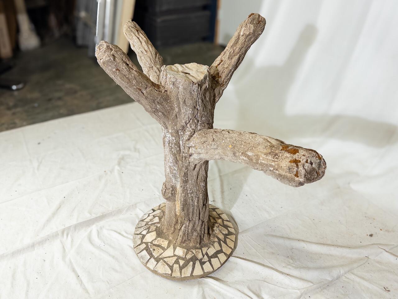 French Vintage 20th Century Faux Bois Tree Trunk Stand For Sale