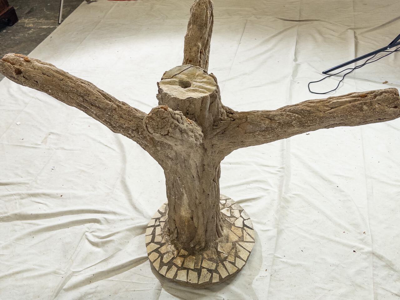 Steel Vintage 20th Century Faux Bois Tree Trunk Stand