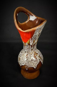 Vintage 20th Century F.P Vallauris Ceramic Soliflore Vase - France - 2Y471