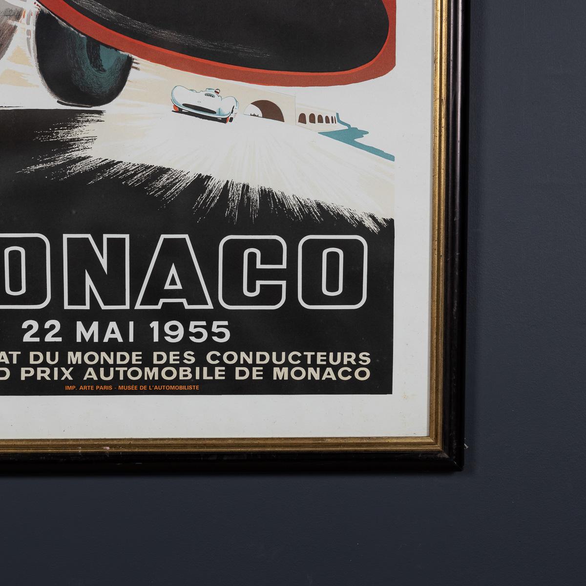 Vintage 20. Jahrhundert gerahmt 1955 Monaco Grand Prix Poster von Jean Ramel c.1985 im Angebot 4
