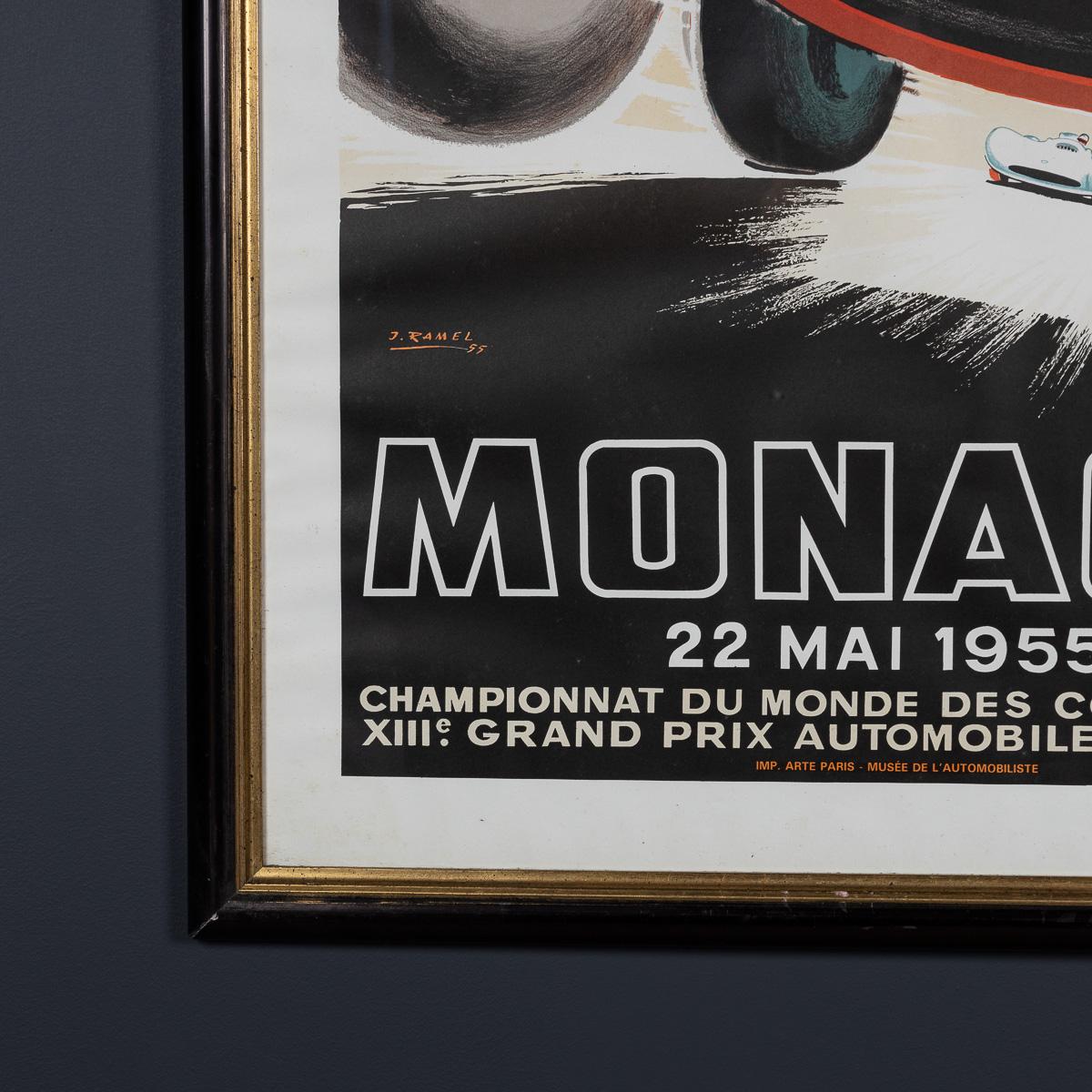 Vintage 20. Jahrhundert gerahmt 1955 Monaco Grand Prix Poster von Jean Ramel c.1985 im Angebot 5
