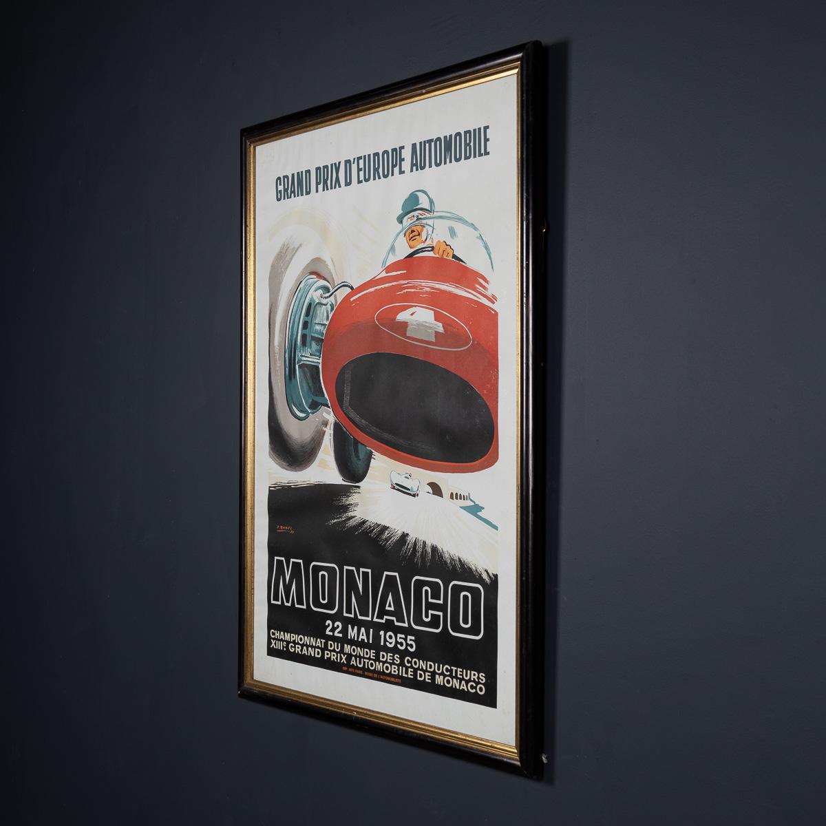 Vintage 20. Jahrhundert gerahmt 1955 Monaco Grand Prix Poster von Jean Ramel c.1985 (Sonstiges) im Angebot