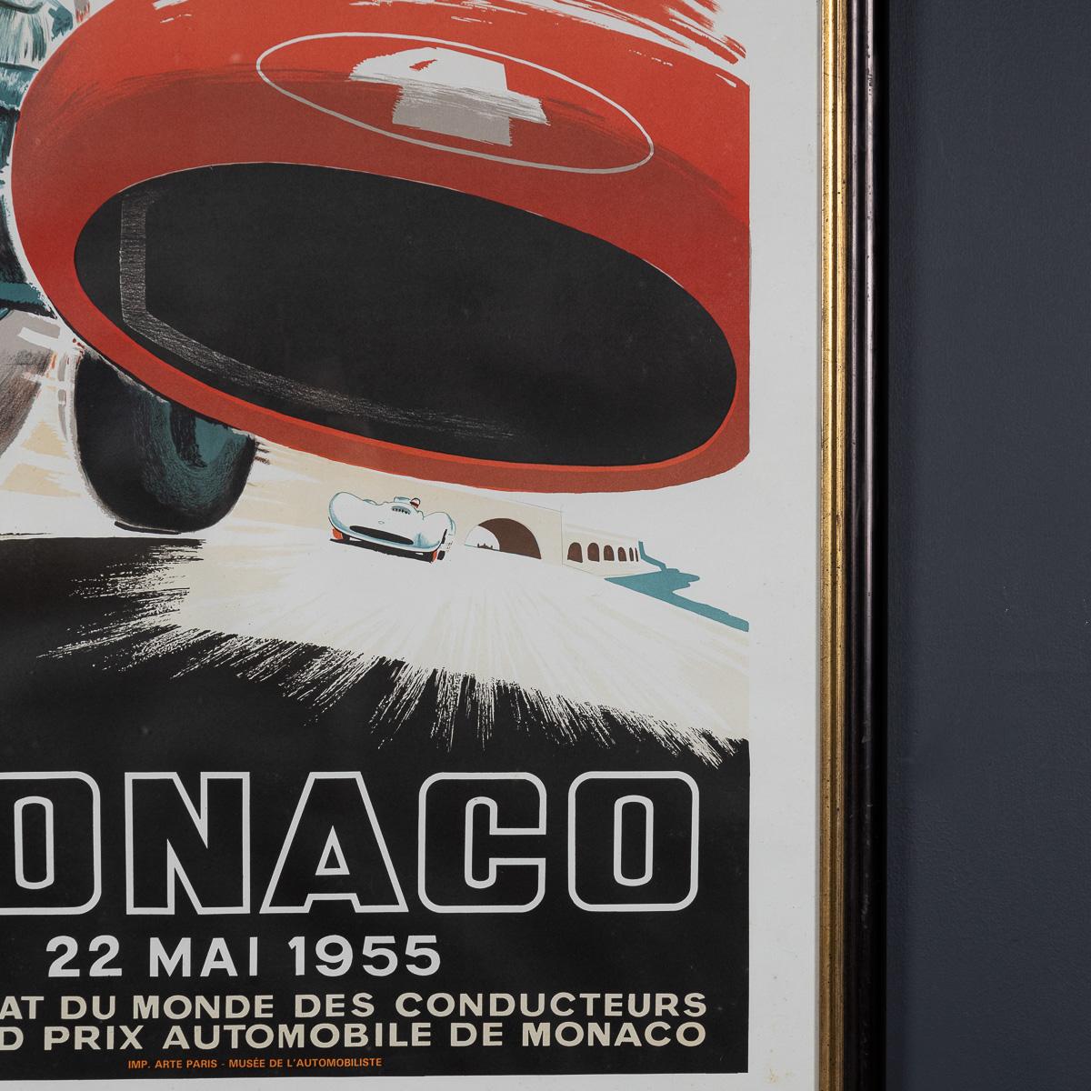 Vintage 20. Jahrhundert gerahmt 1955 Monaco Grand Prix Poster von Jean Ramel c.1985 im Angebot 3