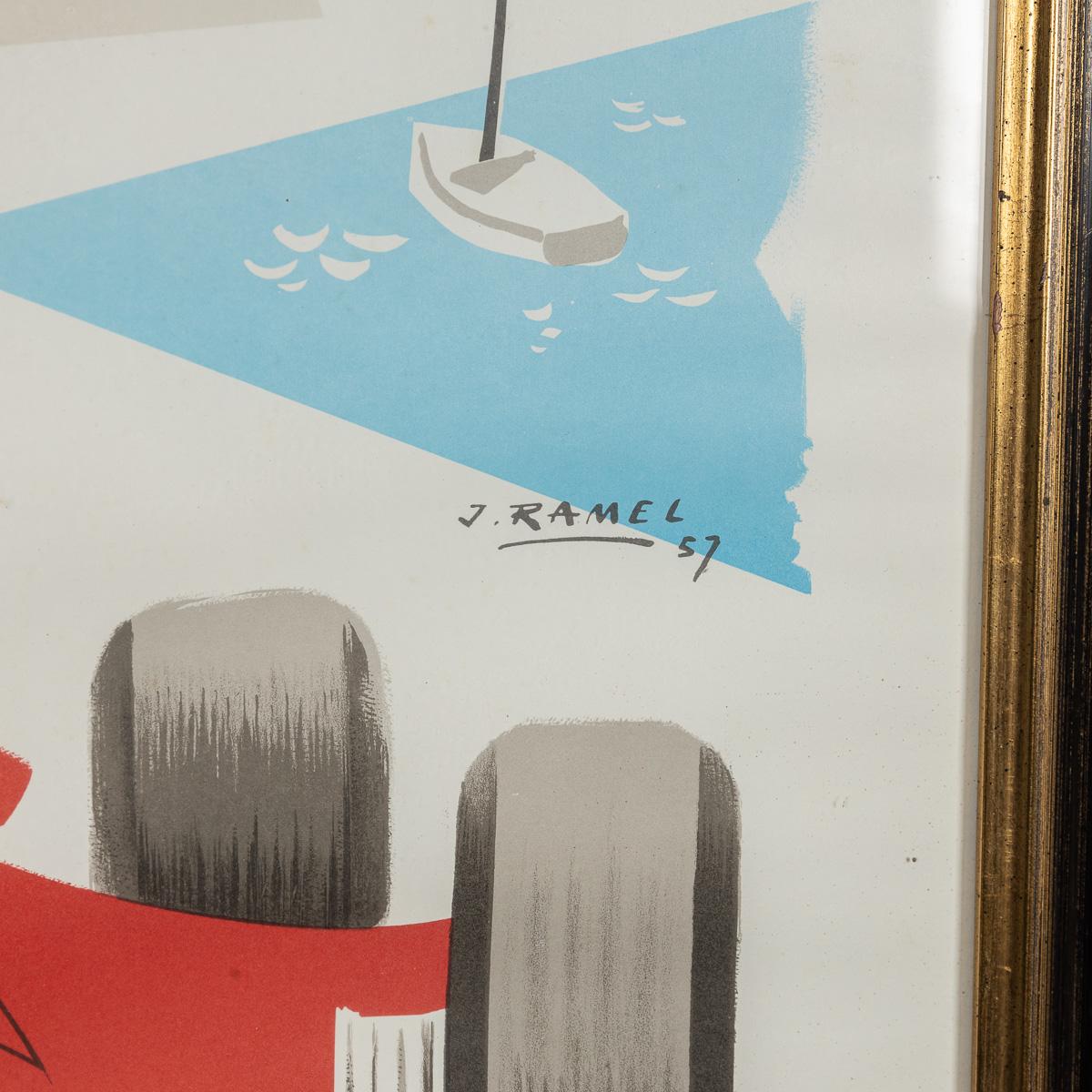 Poster d'epoca con cornice del Gran Premio di Monaco del 1957 di Jean Ramel c.C. in vendita 5