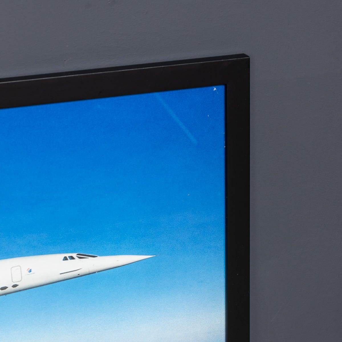 Francese Poster d'epoca del 20° secolo con cornice di un Concorde di Air France c.1980 in vendita