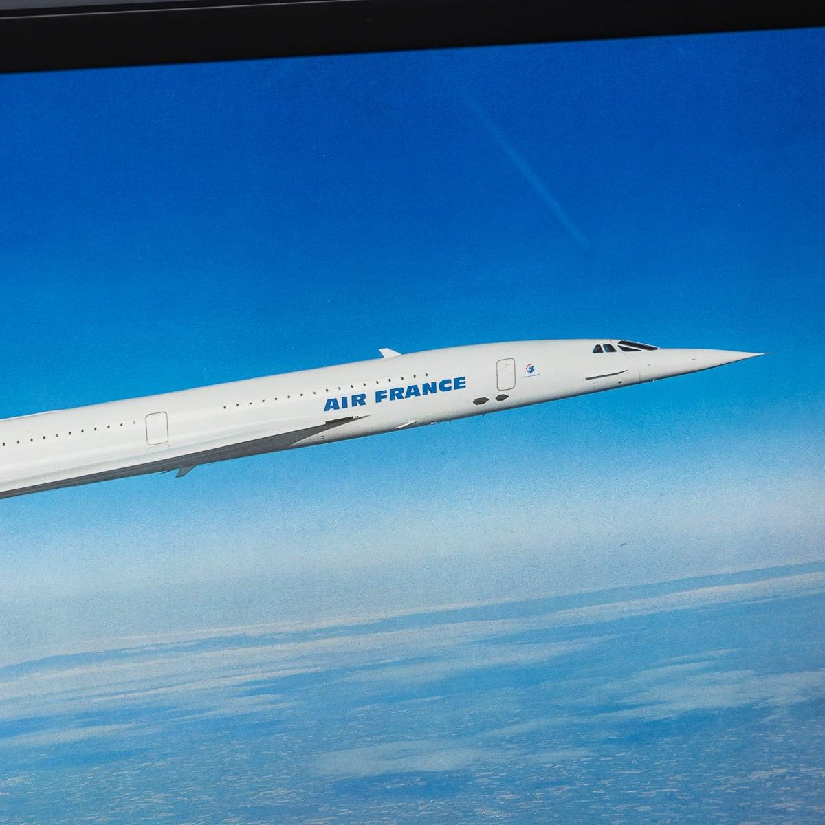 Poster d'epoca del 20° secolo con cornice di un Concorde di Air France c.1980 in vendita 1