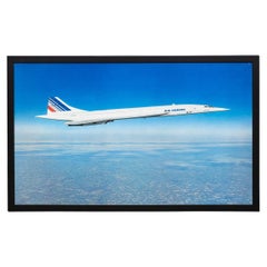Affiche vintage du 20ème siècle encadrée d'une Concorde d'Air France, vers 1980