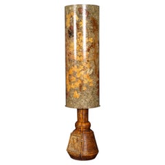 Vintage 20th Century French Accolay Resin & Botanical Table Lamp c.1970