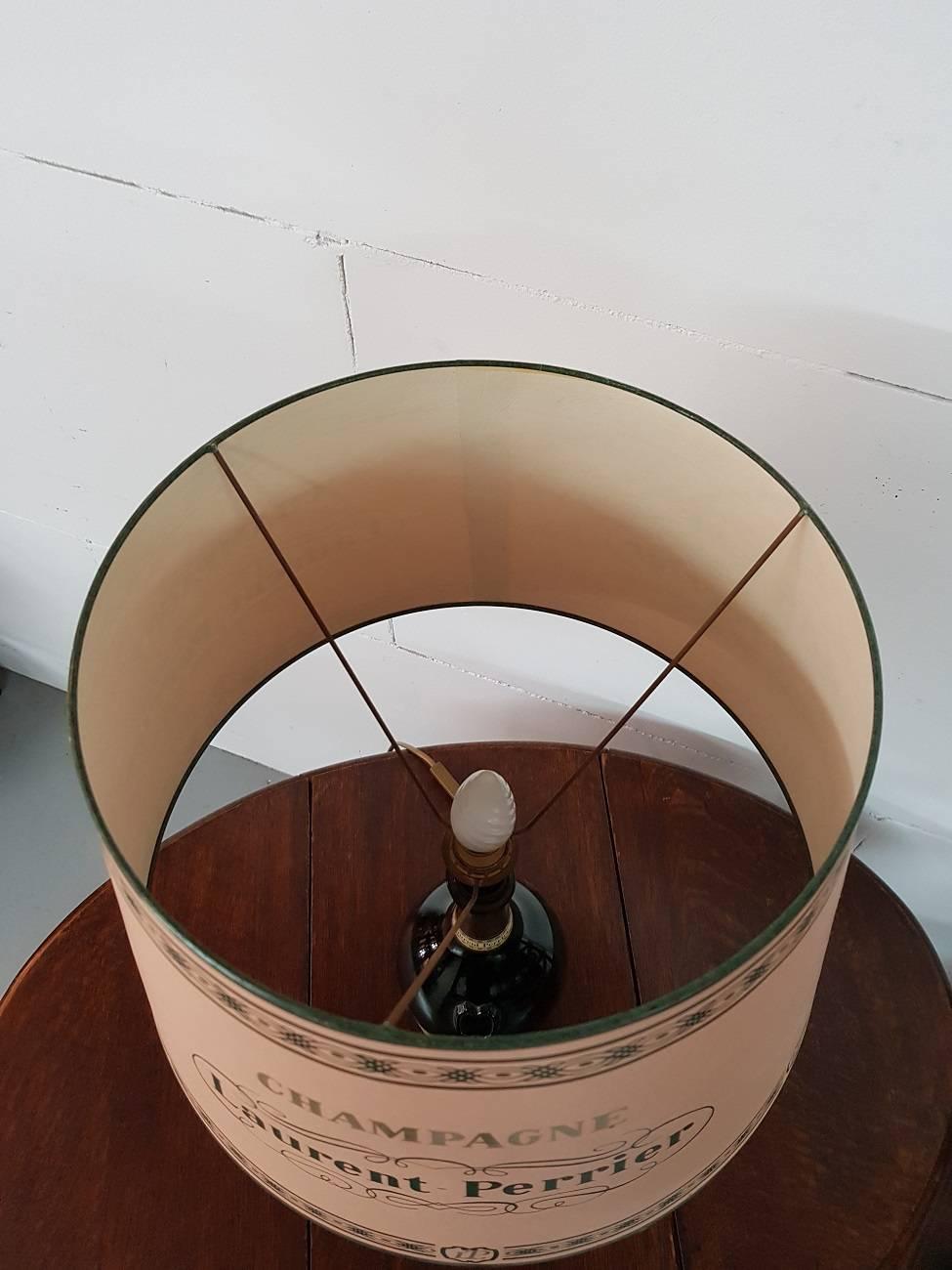 Vintage 20th Century French Champagne Bottle Lamp of Laurent Perrier In Excellent Condition In Raalte, NL
