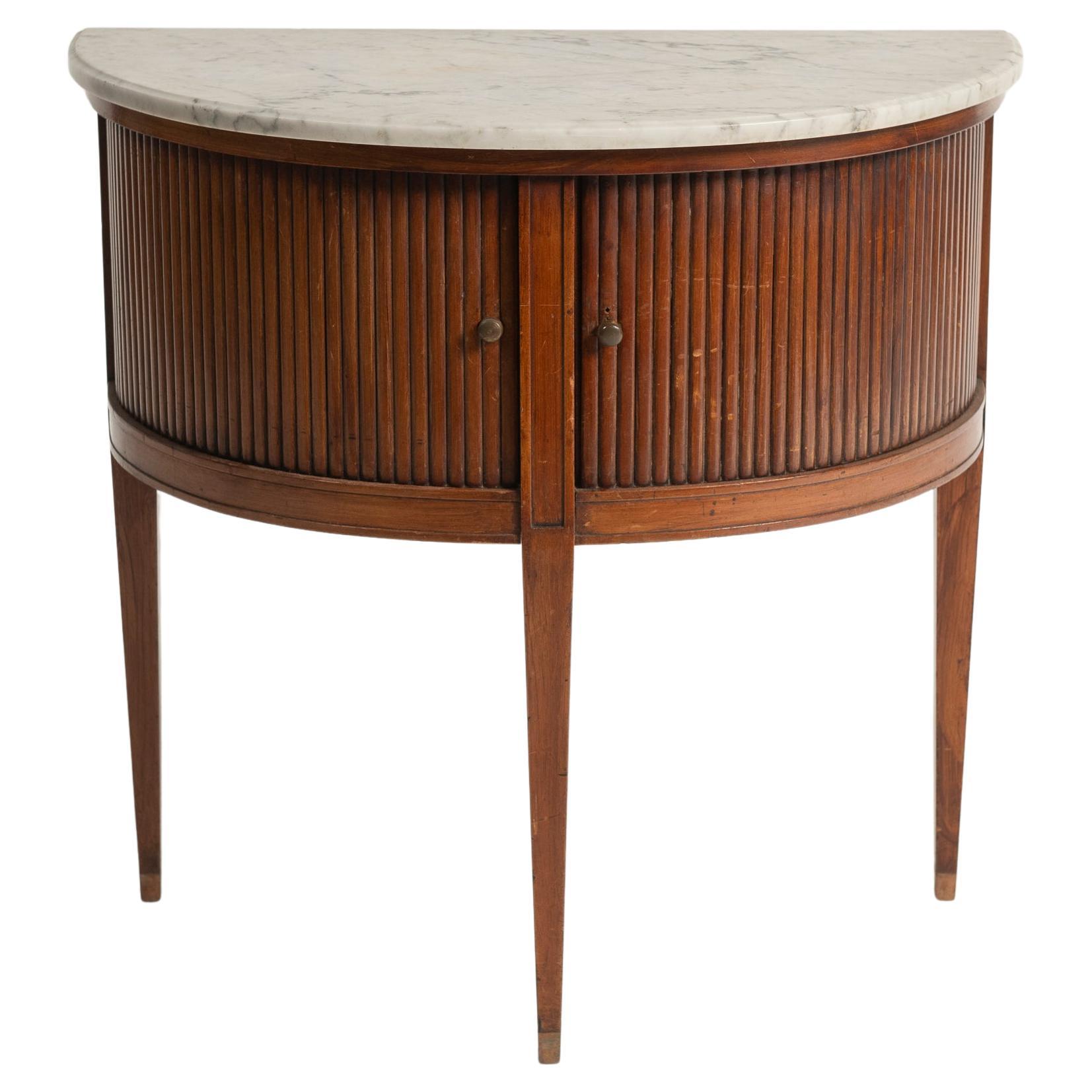 Mesa Demi francesa vintage del siglo XX con tapa de mármol en venta