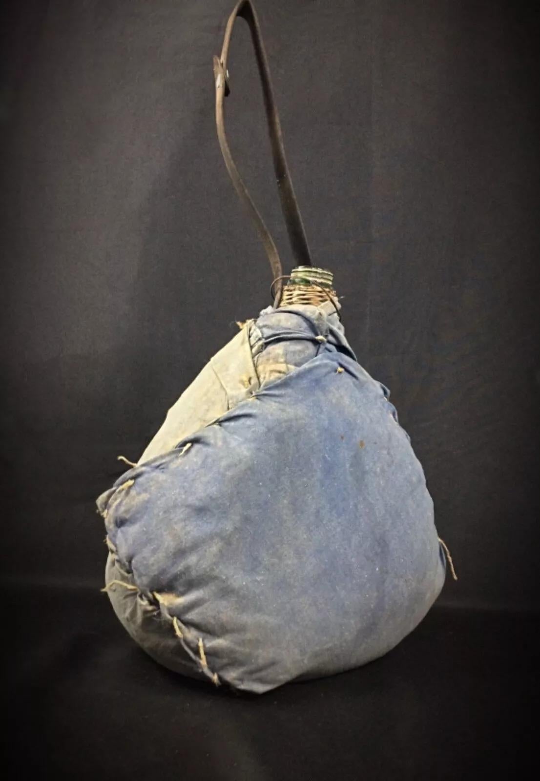 Unknown Vintage 20th-Century French Demijohn Bottle with Woven Case - 2Y279 For Sale
