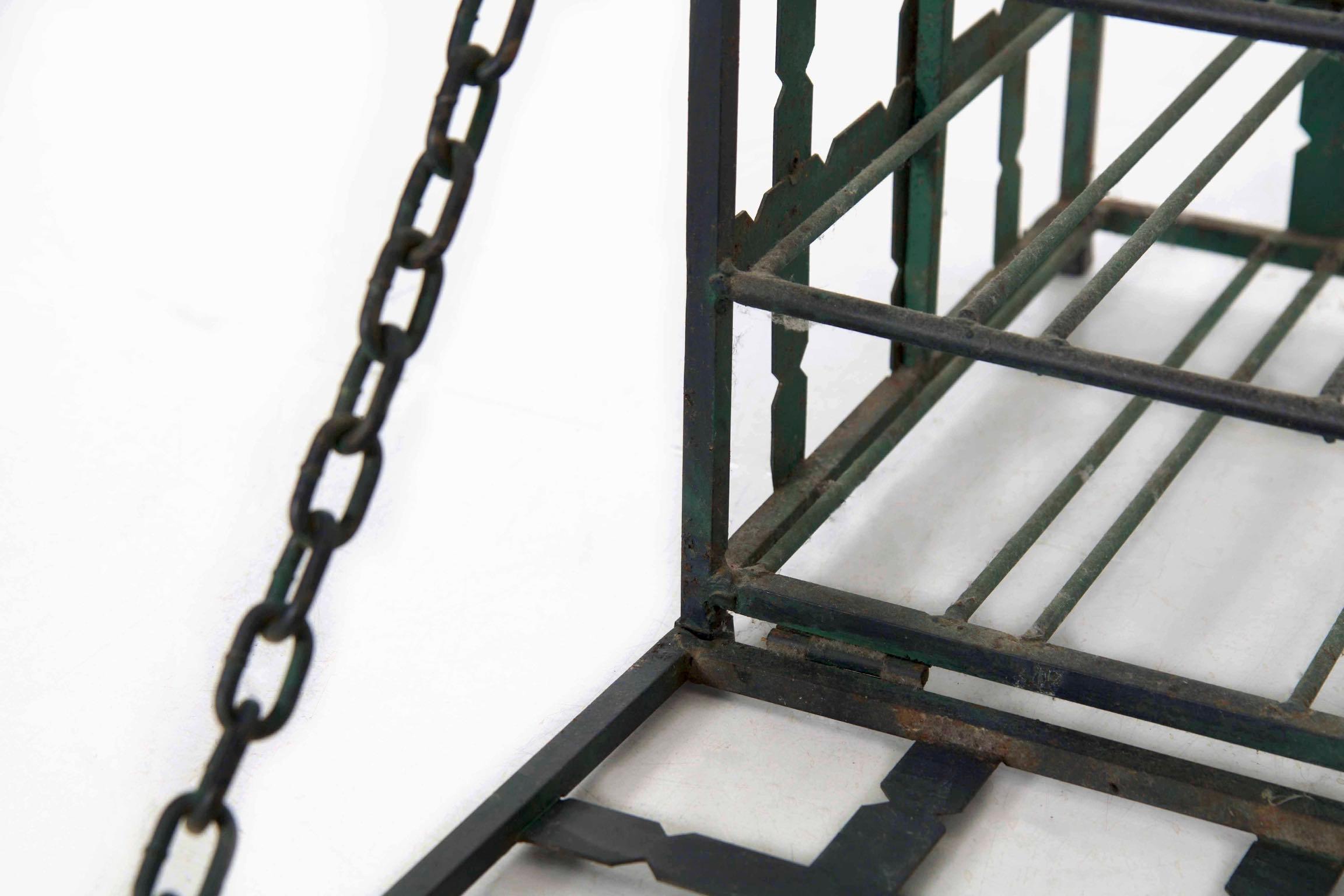 Vintage 20th Century French Green Metal Wine Cage Rack 9