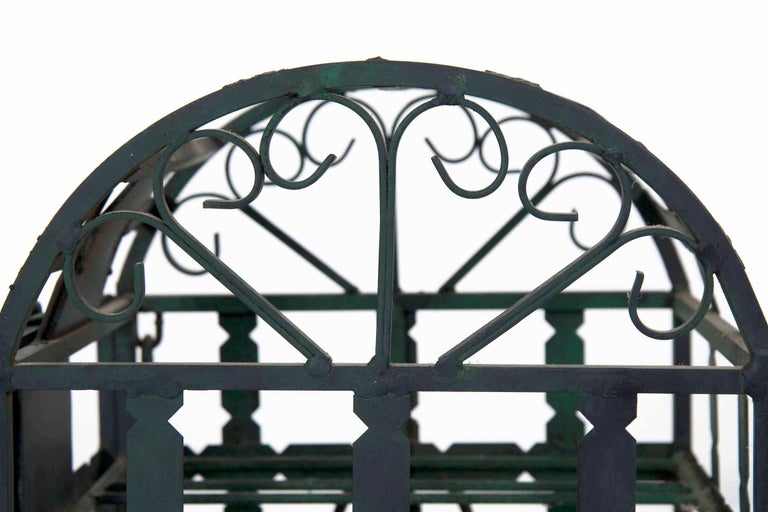 Vintage 20th Century French Green Metal Wine Cage Rack at 1stDibs