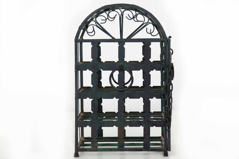 Vintage 20th Century French Green Metal Wine Cage Rack at 1stDibs