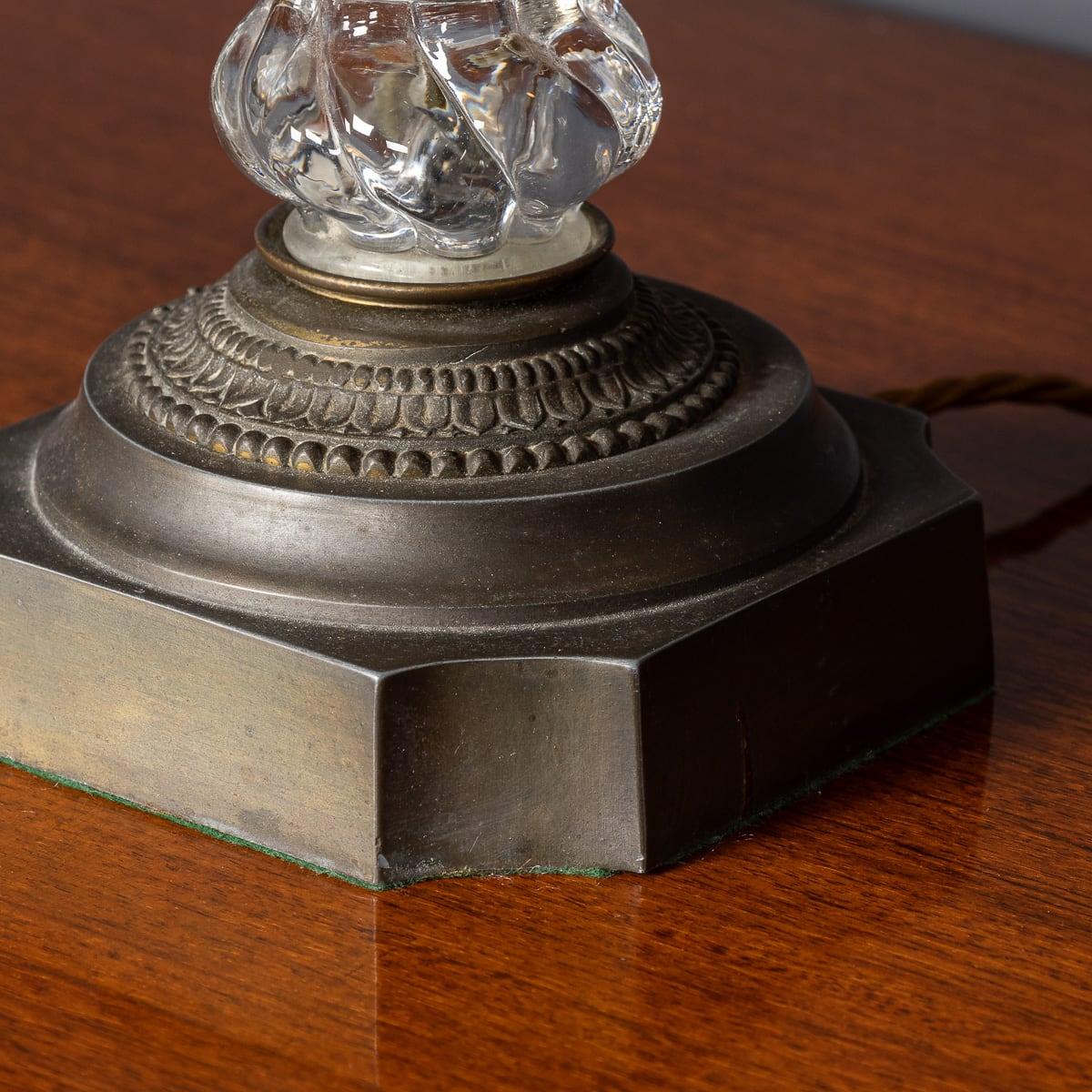 Vintage 20th Century French Pair of Column Crystal & Bronze Table Lamps c.1979 en vente 6