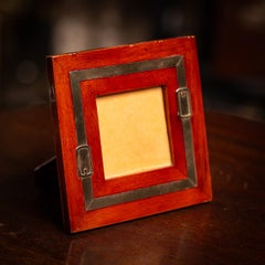Vintage 20. Jahrhundert Französisch Fotorahmen mit Messing Schnalle Detail