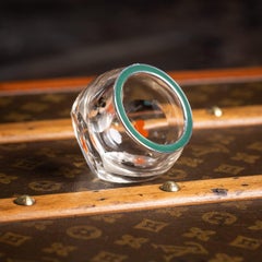 Vintage 20th Century French Silver Mounted Cut Glass Dice Thrower