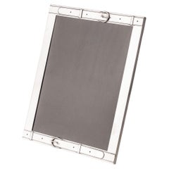 Vintage 20th Century French Solid Silver Large Photograph Frame By Hermès, Paris