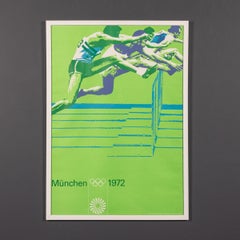 Vintage 20th Century German Set Of Five Framed Olympic Posters c.1972