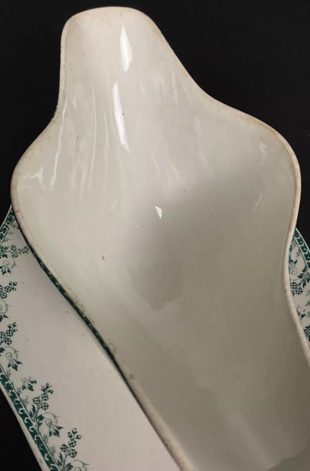 Vintage 20th Century Gien Porcelain Gravy Boat – Montagny Floral Design - 2Y512 For Sale 7