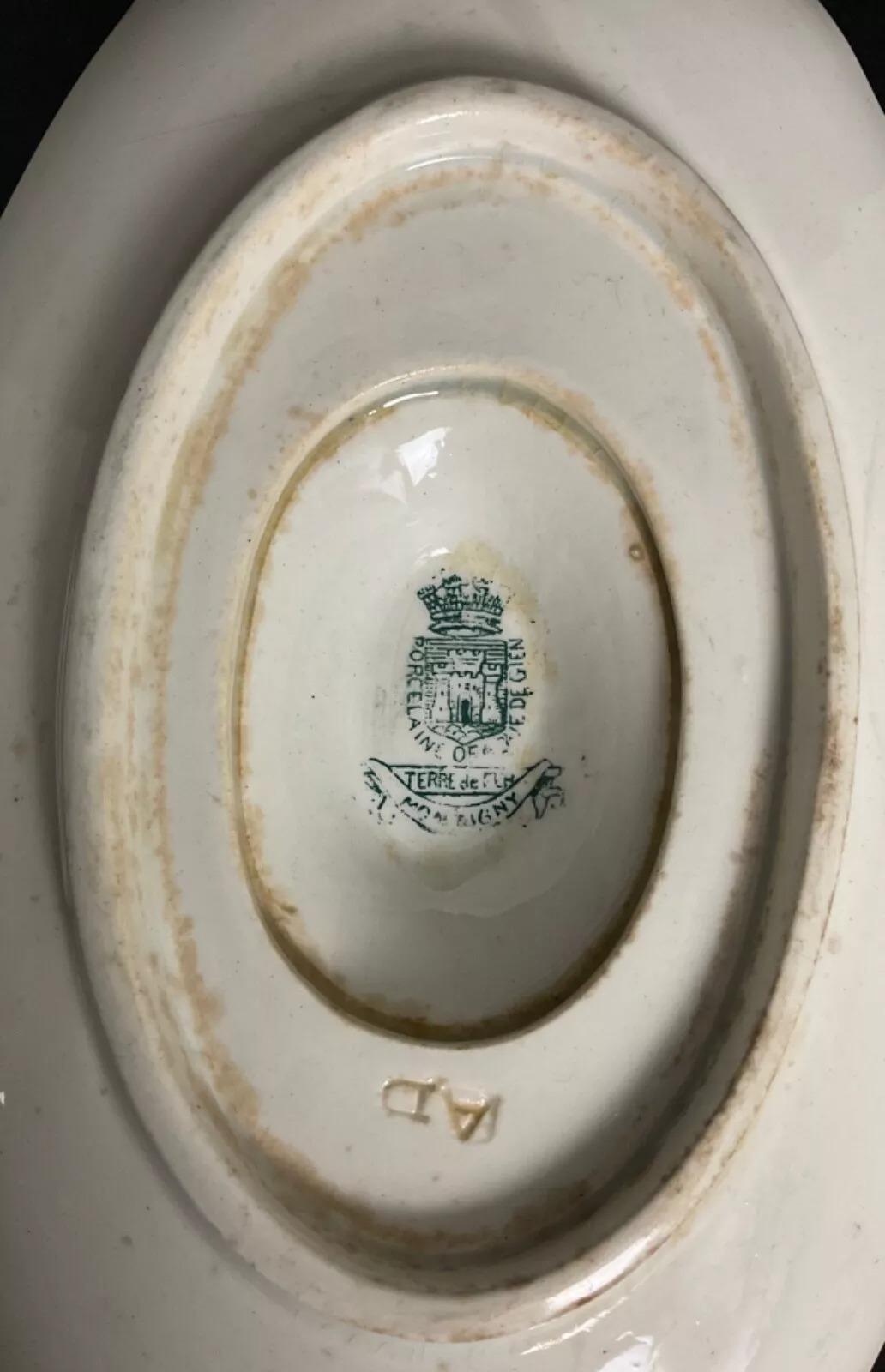 Vintage 20th Century Gien Porcelain Gravy Boat – Montagny Floral Design - 2Y512 For Sale 8