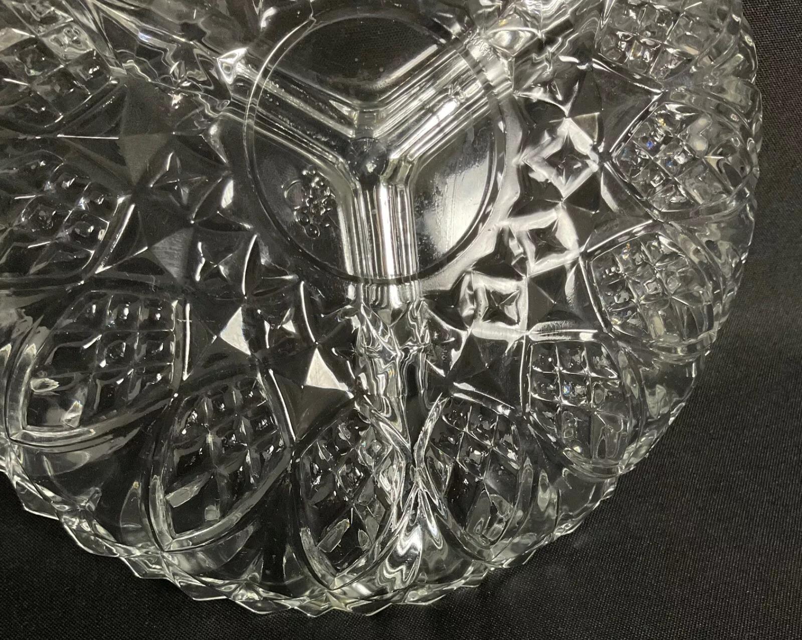 Plato Dividido de Cristal Vintage del Siglo XX con Diseño Grabado - Francés - 2Y440 en Bueno estado para la venta en Bordeaux, FR