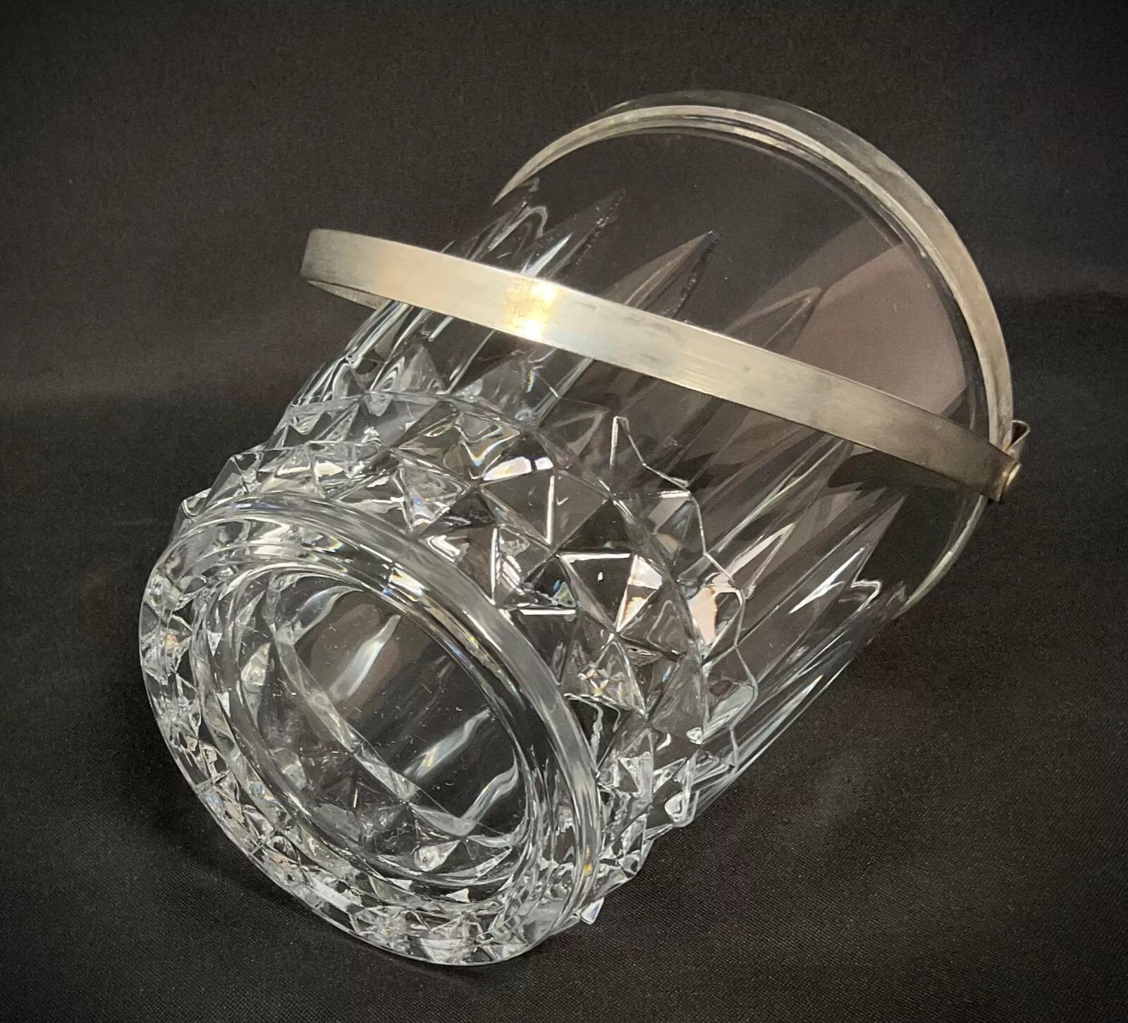 Vetro Secchiello per il ghiaccio in vetro vintage del XX secolo con design simmetrico - 2Y462 in vendita
