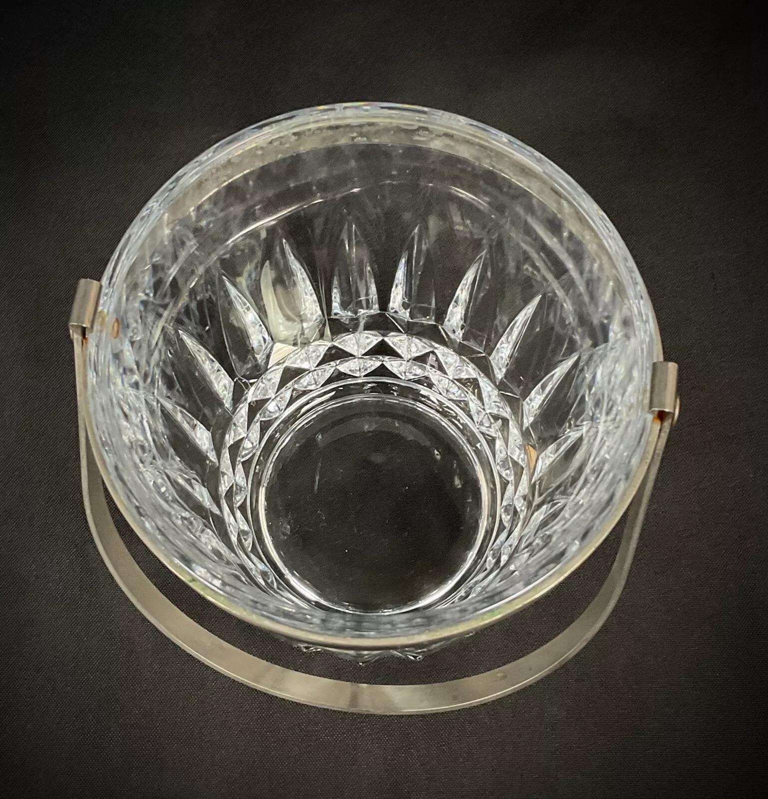 Secchiello per il ghiaccio in vetro vintage del XX secolo con design simmetrico - 2Y462 in vendita 4