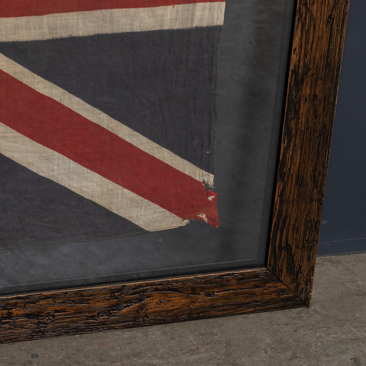 Vintage 20th Century Glass To Glass Framed Union Flag c.1940 For Sale 4