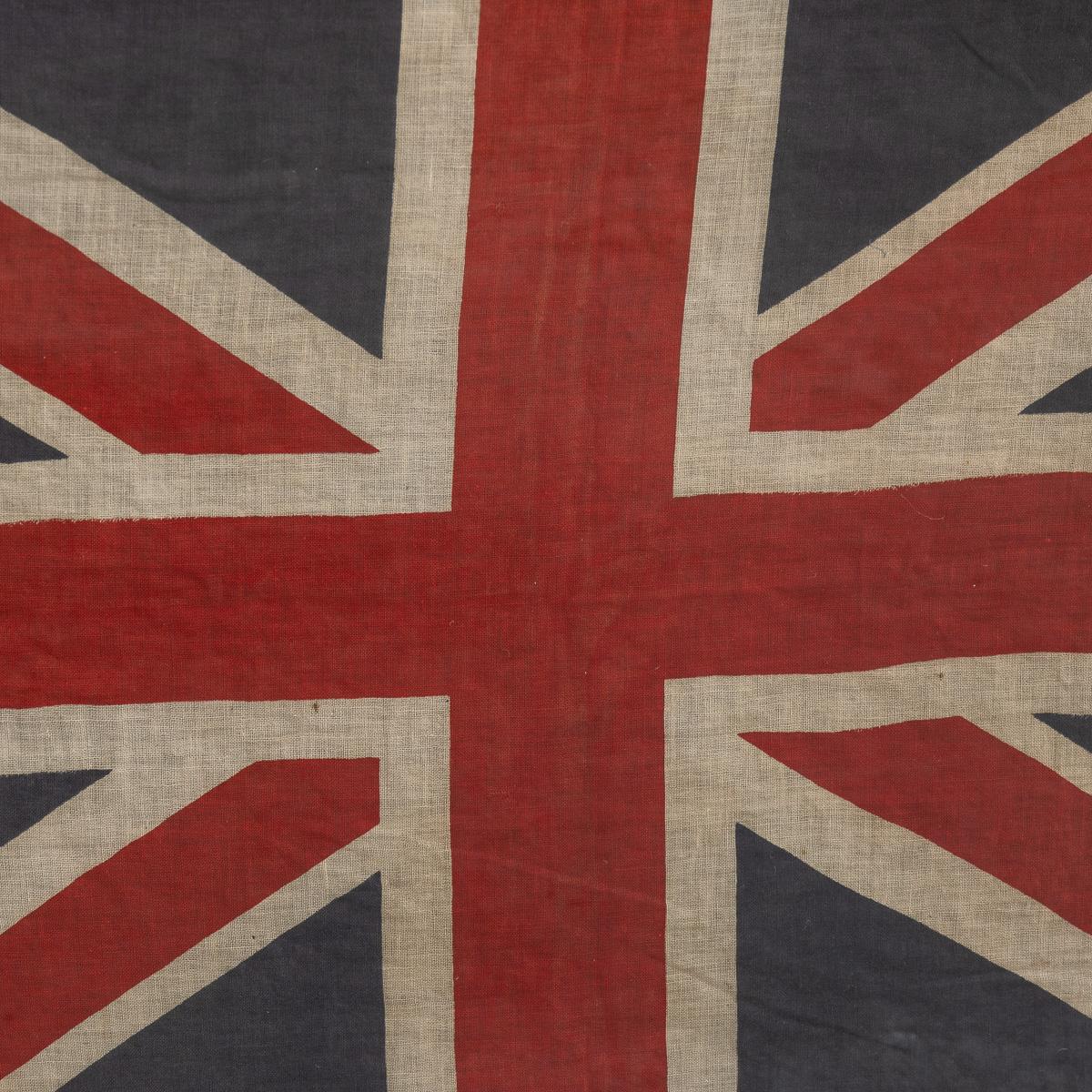 Fabric Vintage 20th Century Glass To Glass Framed Union Flag c.1940 For Sale
