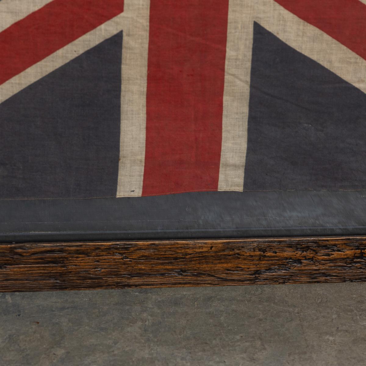 Vintage 20th Century Glass To Glass Framed Union Flag c.1940 For Sale 3