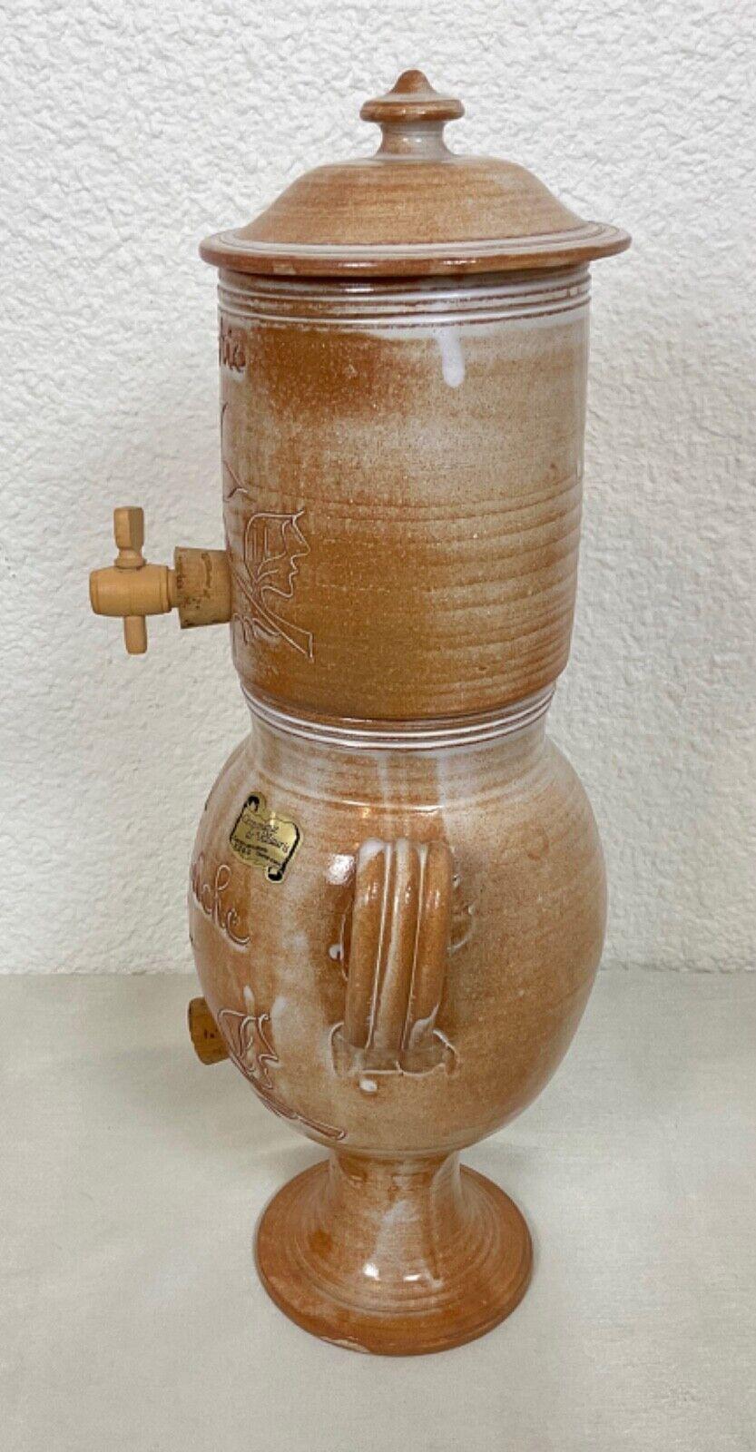 Fuente de cerámica vintage del siglo XX Vallauris Pastis y agua hecha a mano- 2Y503 en venta 1