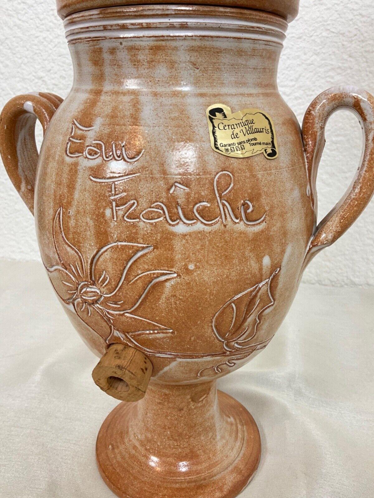 Fuente de cerámica vintage del siglo XX Vallauris Pastis y agua hecha a mano- 2Y503 en venta 4