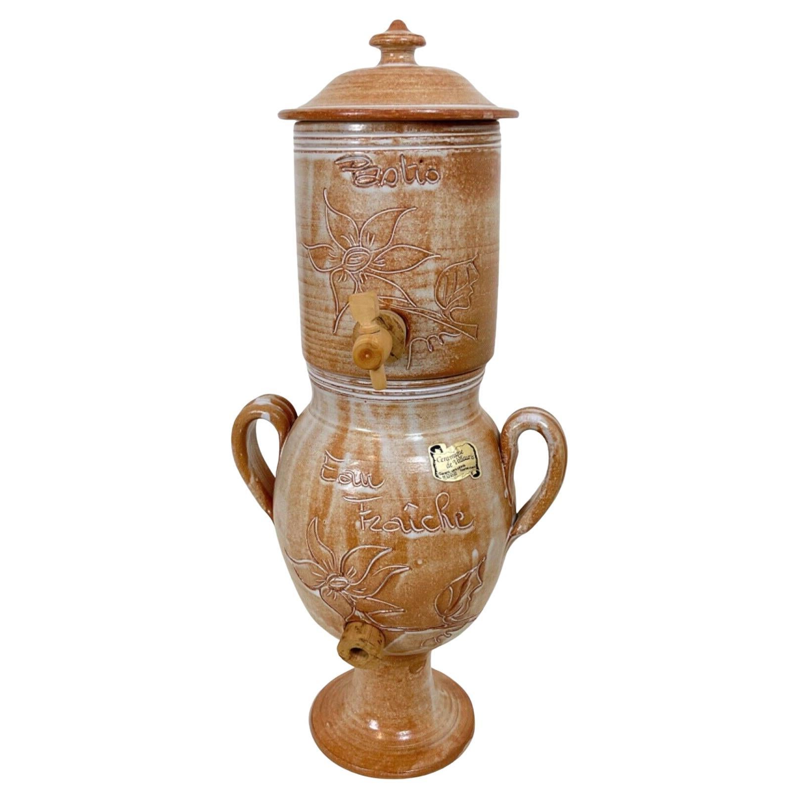 Vintage 20th Century Handmade Vallauris Pastis and Water Ceramic Fountain- 2Y503