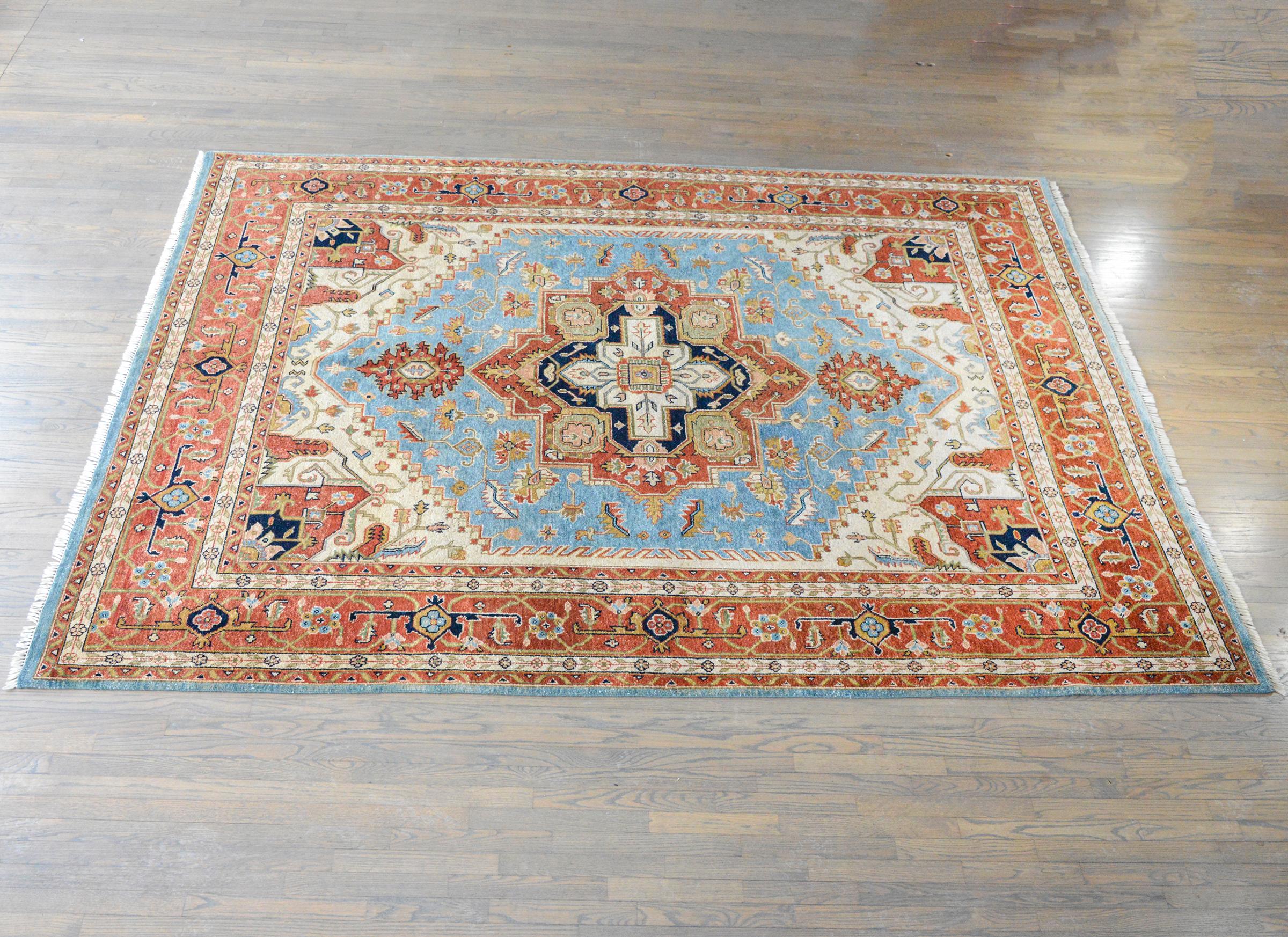 Hand Knotted Heriz-Style Rug For Sale 2