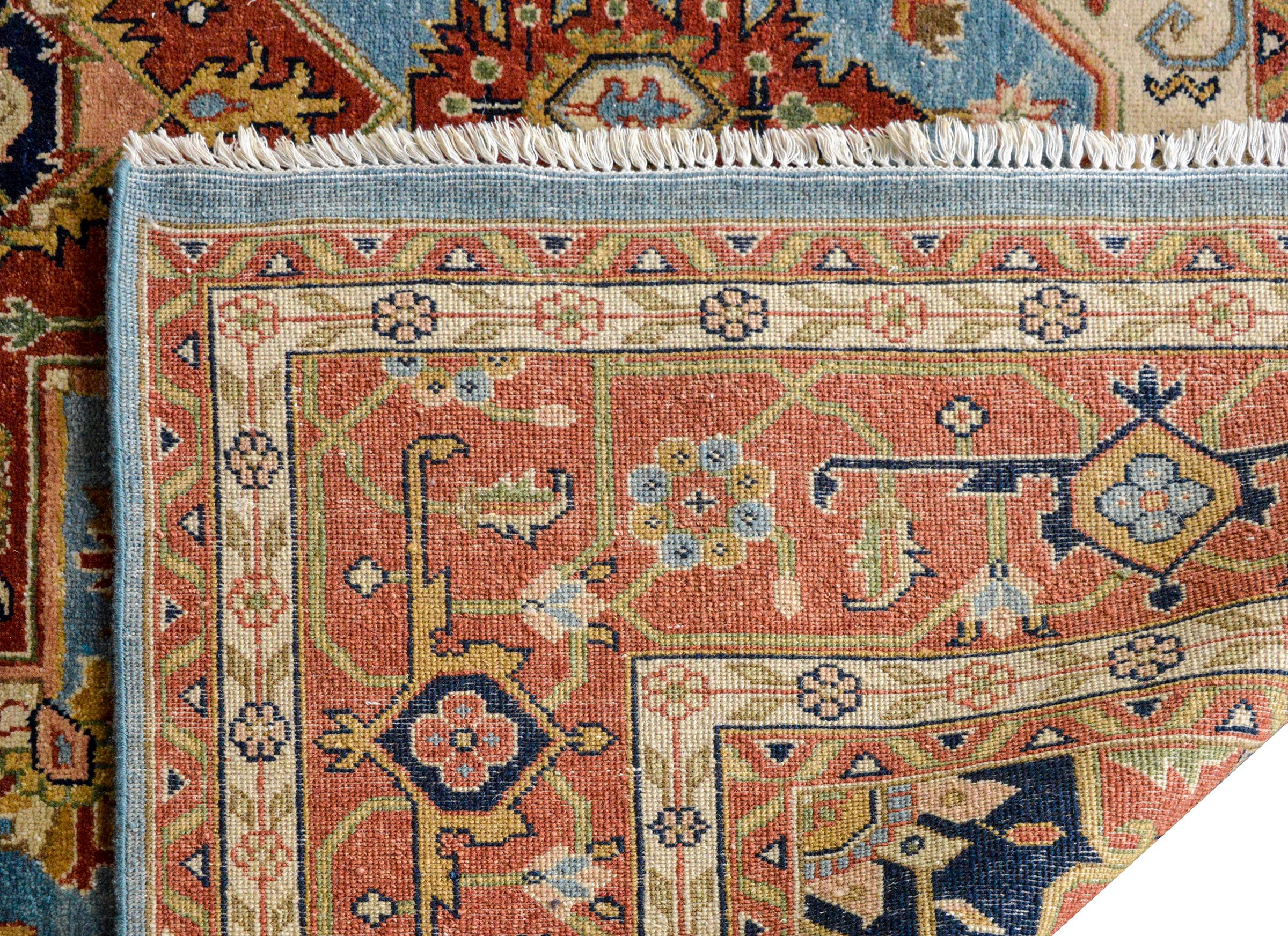 Hand Knotted Heriz-Style Rug For Sale 1