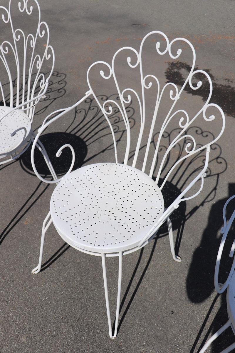 Fin du 20e siècle Ensemble de jardin vintage du 20ème siècle avec 4 fauteuils et table rectangulaire en vente