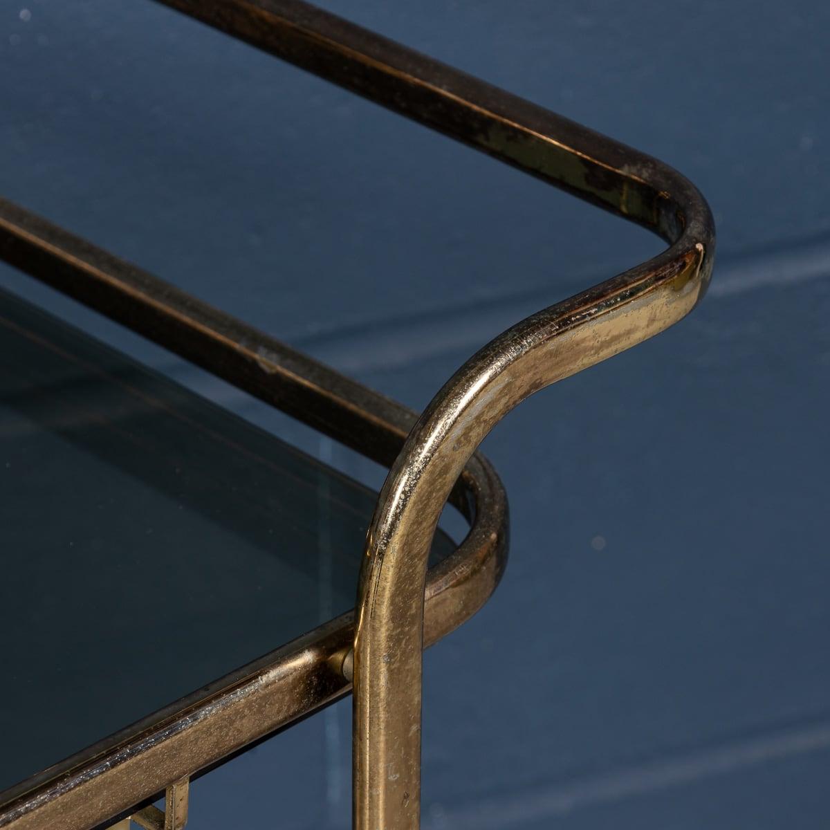 Carrello portabevande con cornice in ottone d'epoca del 20° secolo italiano, c.1980 in vendita 8