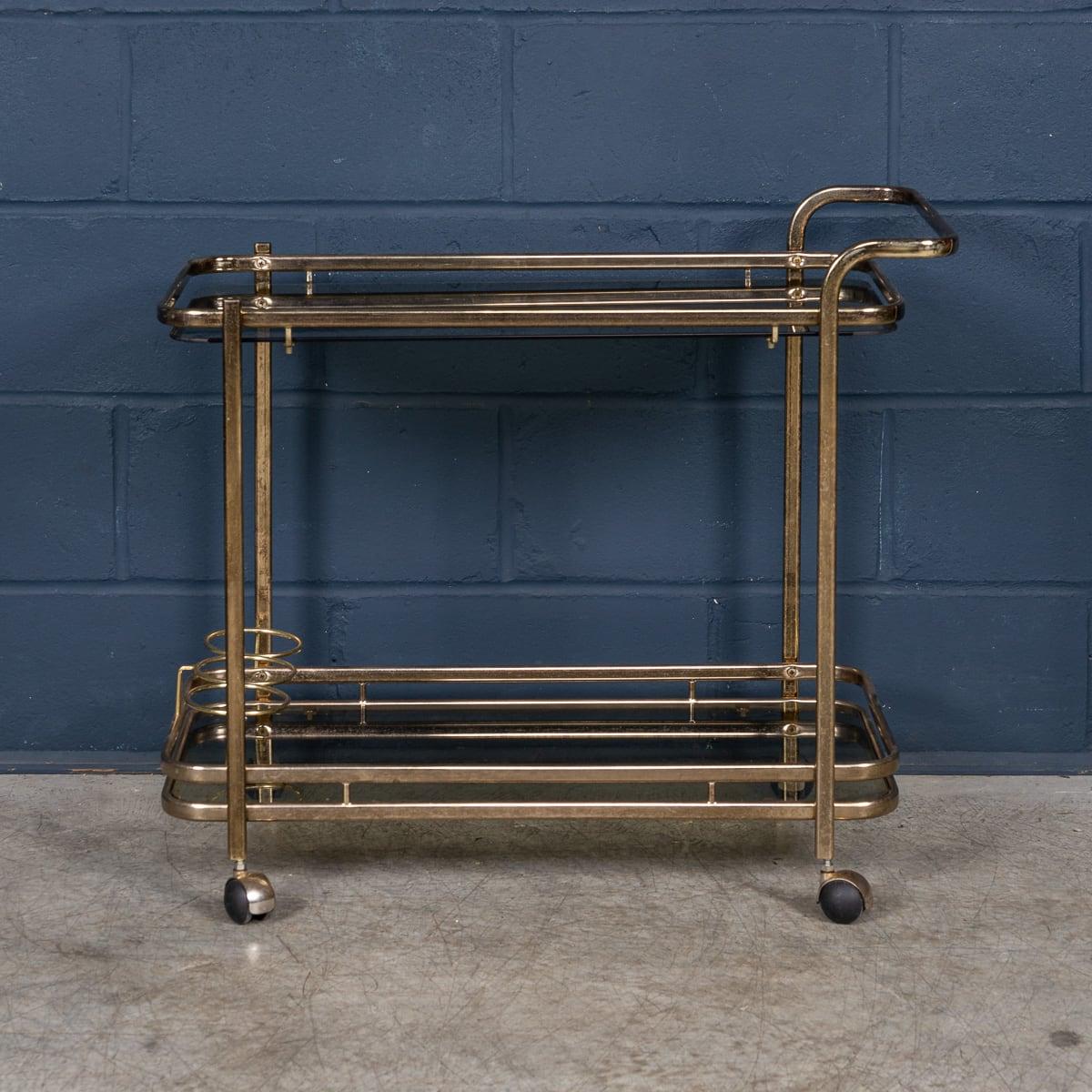 Carrello portabevande con cornice in ottone d'epoca del 20° secolo italiano, c.1980 In condizioni buone in vendita a Royal Tunbridge Wells, Kent
