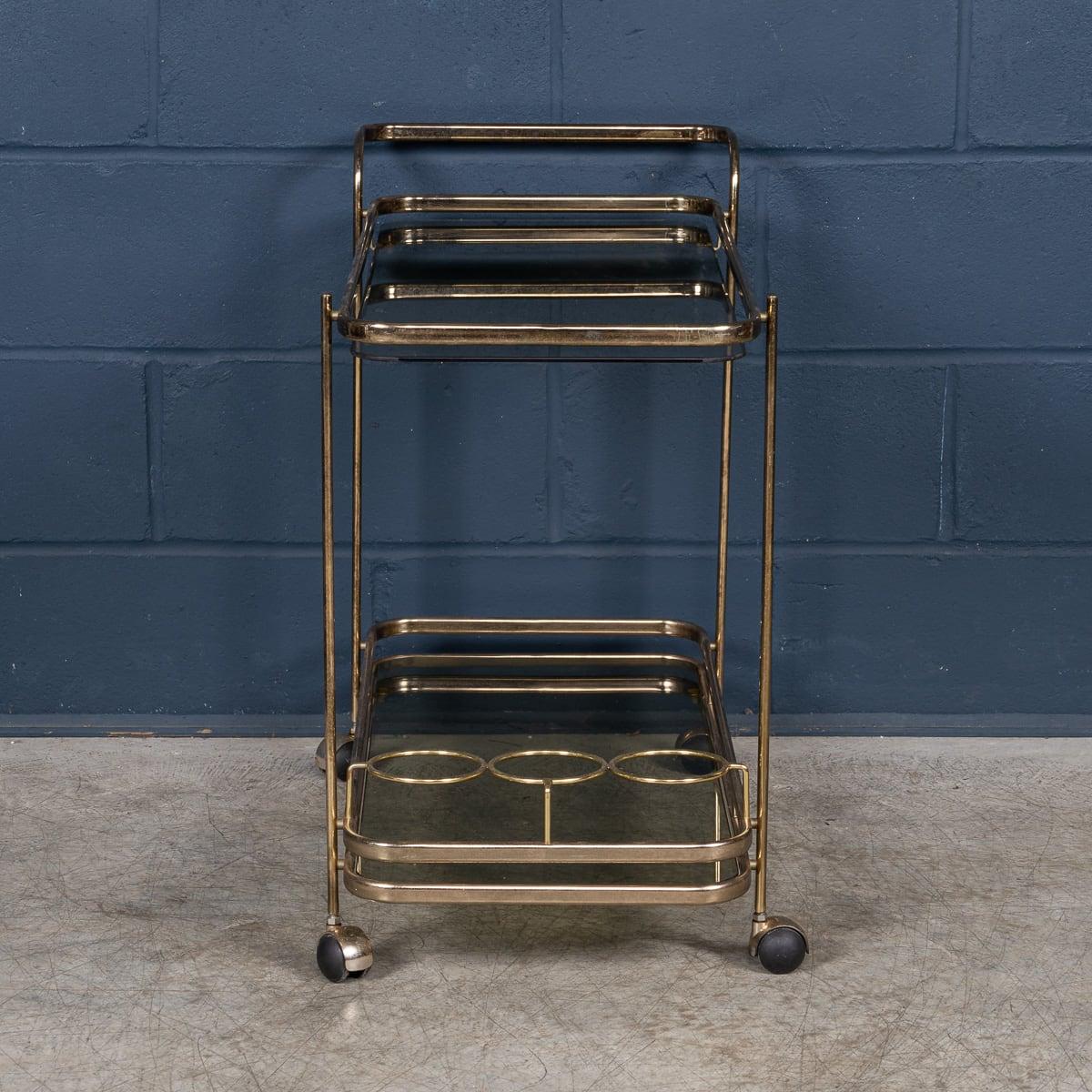 Carrello portabevande con cornice in ottone d'epoca del 20° secolo italiano, c.1980 in vendita 1