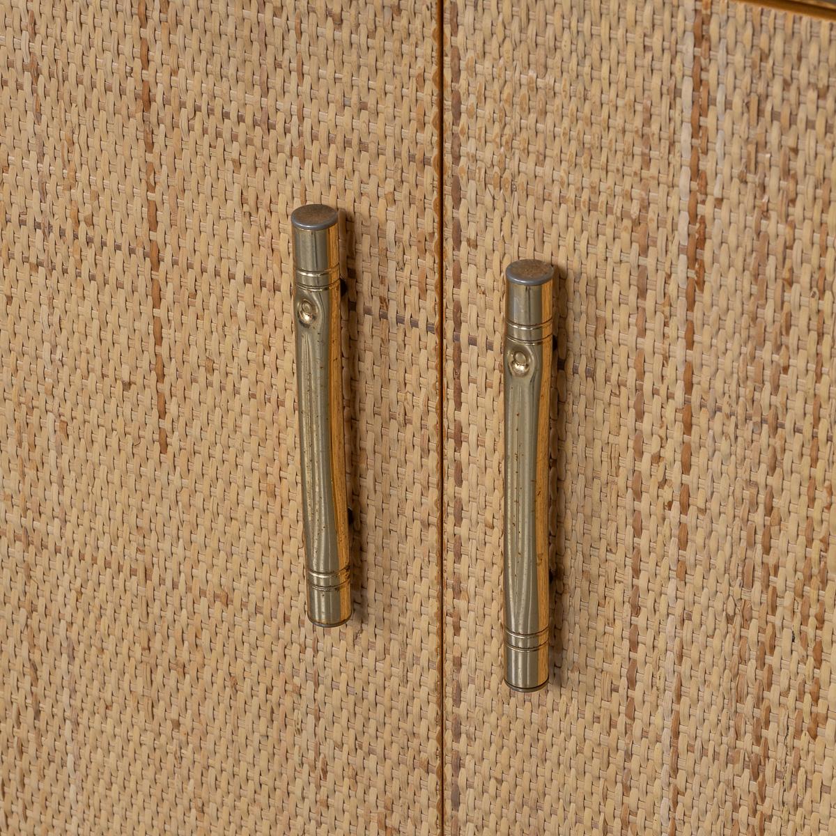 Armadio italiano del 20° secolo con cornice in ottone, in rattan e finto bambù, c.1980 in vendita 7