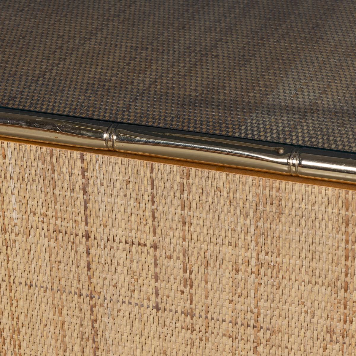 Armadio italiano del 20° secolo con cornice in ottone, in rattan e finto bambù, c.1980 in vendita 10
