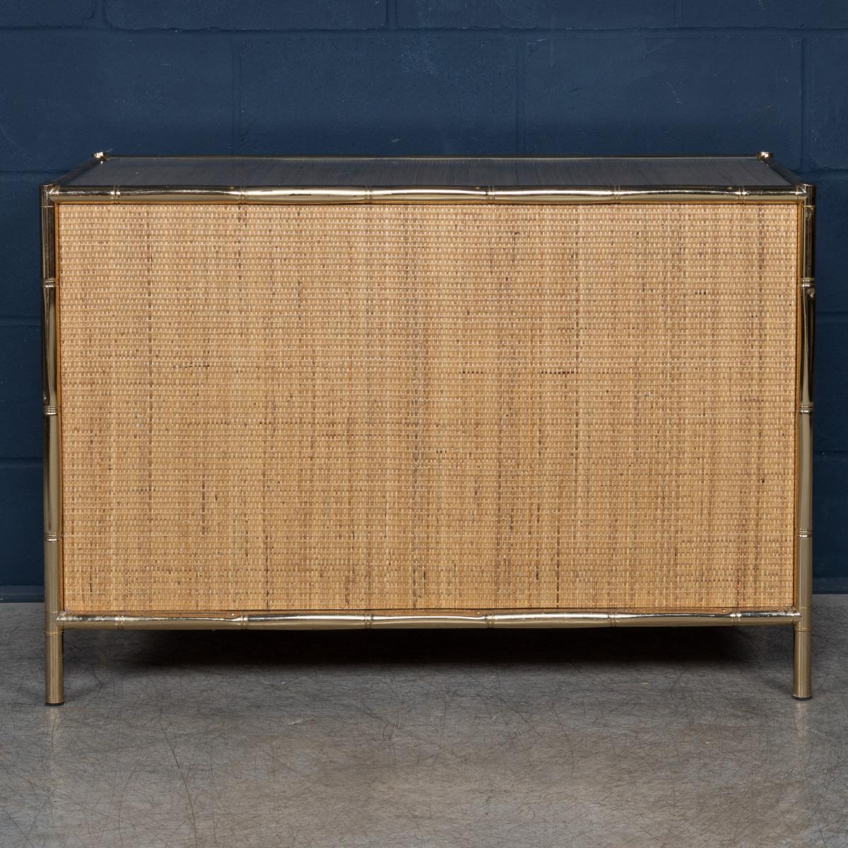 Armadio italiano del 20° secolo con cornice in ottone, in rattan e finto bambù, c.1980 In condizioni buone in vendita a Royal Tunbridge Wells, Kent