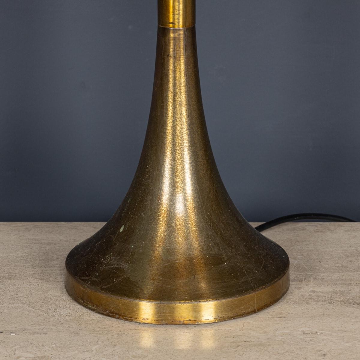 Vintage 20th Century Italian Brass & Opaque White Glass Lamp c.1970 For Sale 5