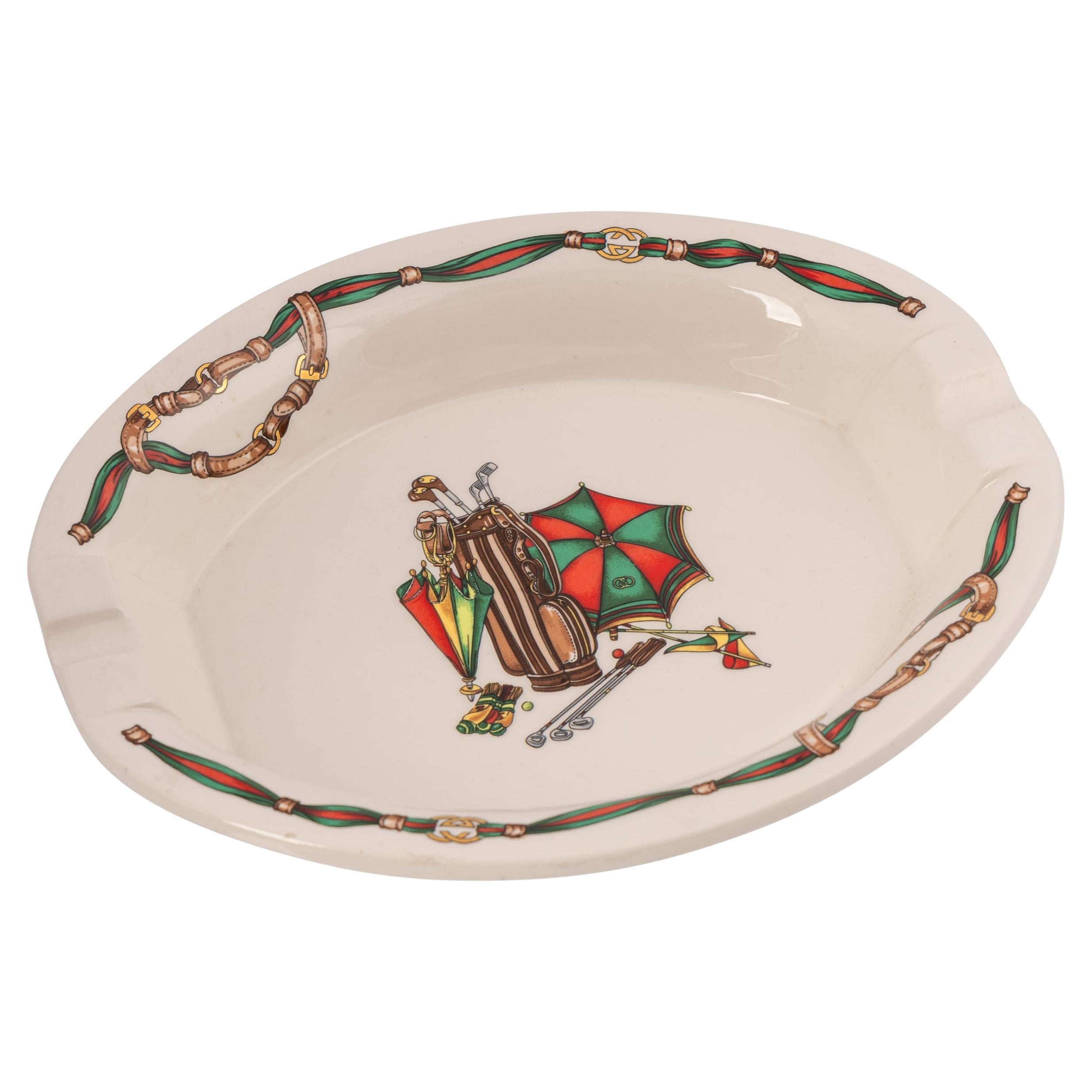 Vintage 20th Century Italian Ceramic Ashtray By Gucci c.1980 en vente