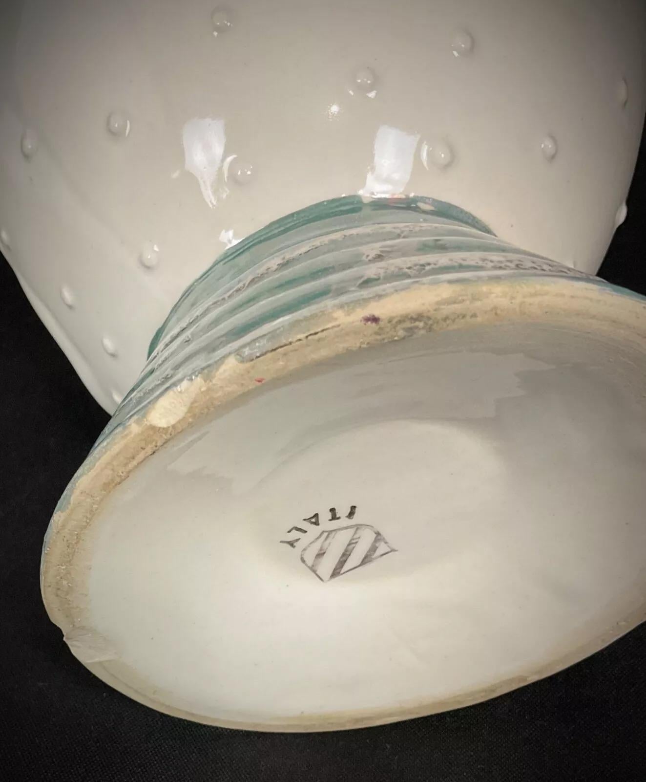 Vaso in ceramica italiana del XX secolo con decorazioni di paesaggi - 2Y479 in vendita 7